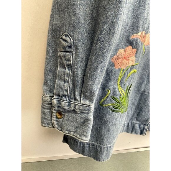 Harve Bernard Women's Blue Denim Button Up Shirt Size Large - Picture 7 of 16